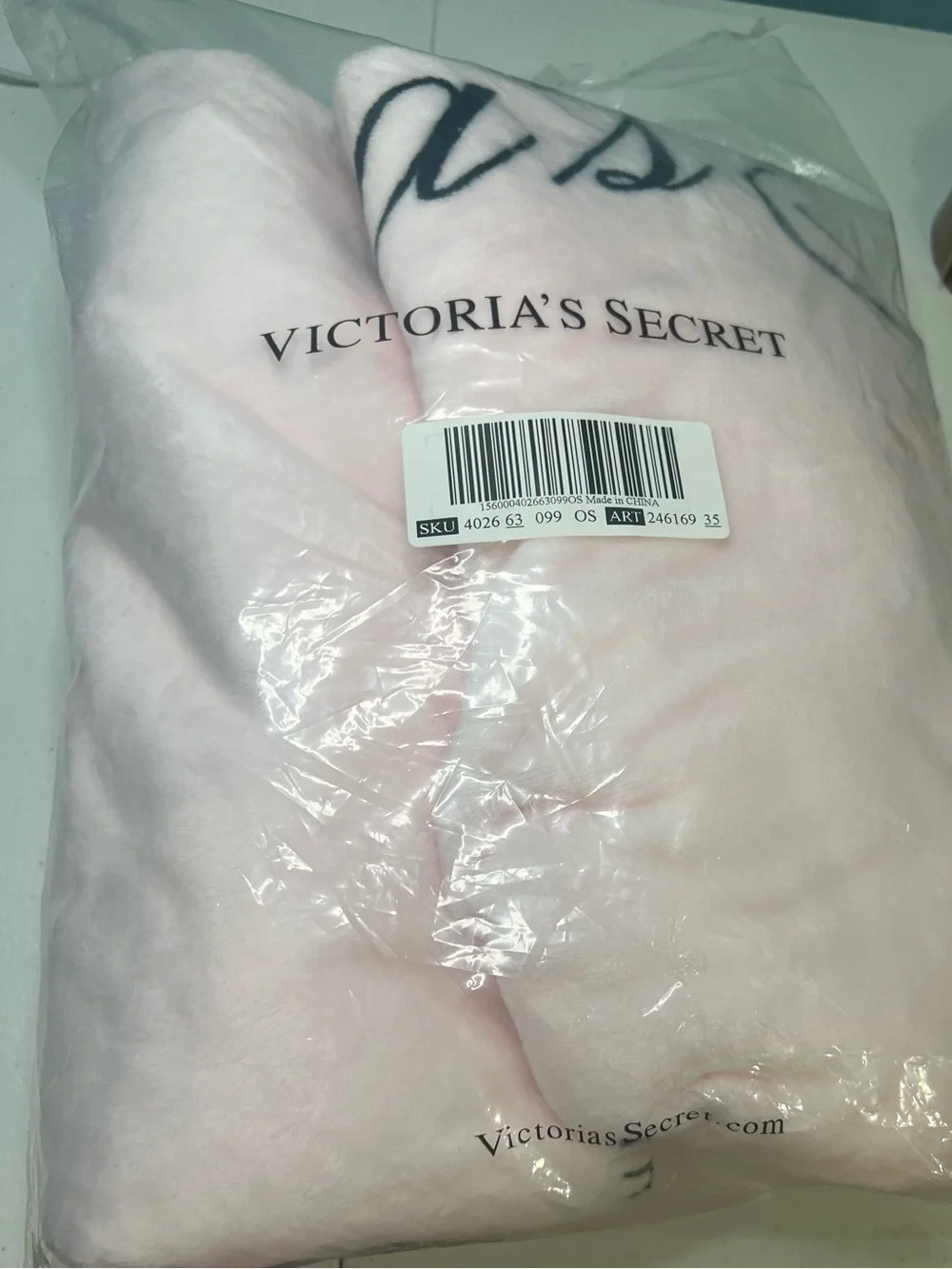 Victoria's Secret Baby Pink Logo Throw Blanket